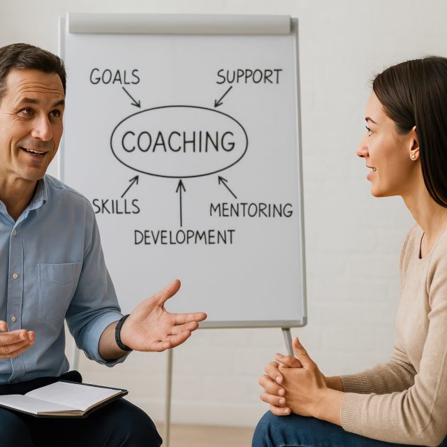 Professional coaching session interaction. Professional coaching session interaction.